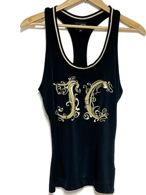Authentic Just Cavalli by Roberto Cavalli black racer tank top women’s 42 US M